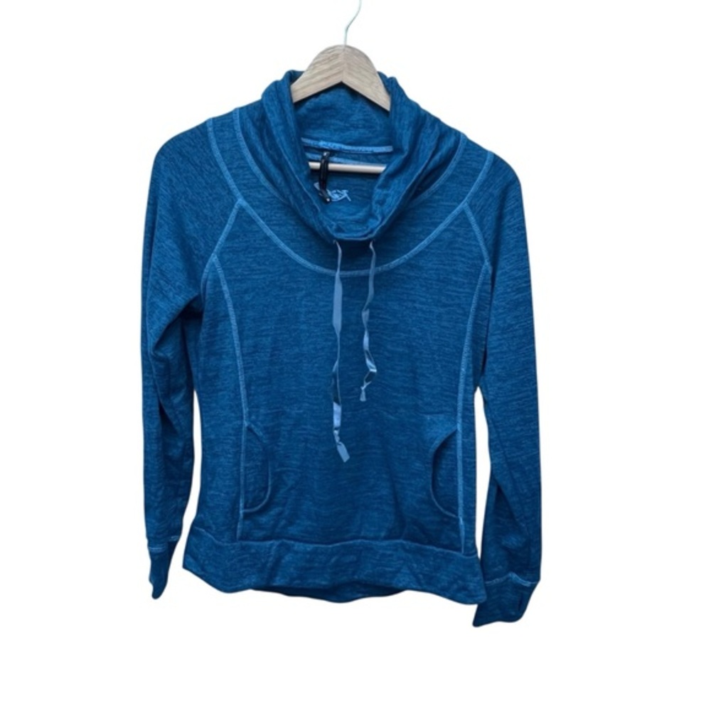 Kuhl Blue Cowl Neck Pullover Sweater / Jacket with Thumb Holes Size Medium